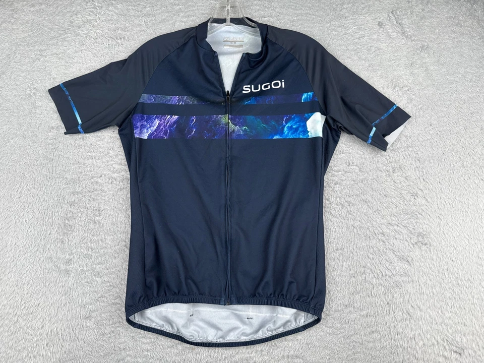Jersey de ciclismo Sugoi adulto medio azul cremallera completa manga corta bolsillos traseros polietileno Foto 2 de 4