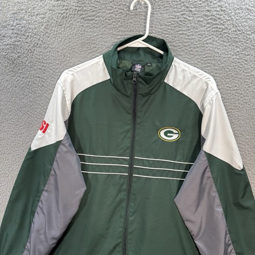 Green Bay Packers Jacket Adult Large Green Windbreaker Sports Illustrated NFL - Picture 9 of 11