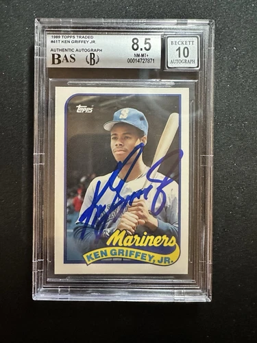 Ken Griffey Jr Rookie 1989 Topps Traded  #41T Autograph RC Beckett Authentic