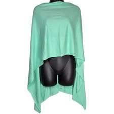 Caroline Grace Mint Green Alashan Cashmere Blend Poncho Cape Dress Topper