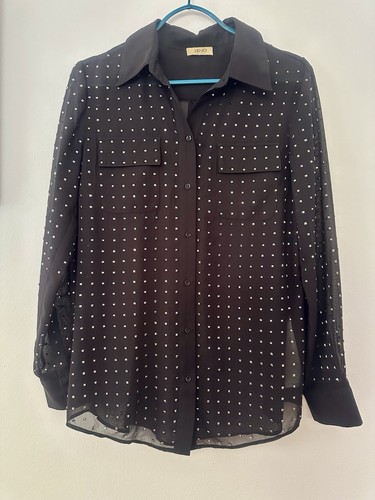 Liu Jo Bluse – schwarz – Gr. 38 – mit Schmucksteinchen