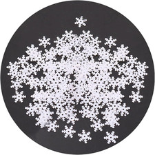 0.35Oz 7Mm Shimmer Snowflakes Sequins, Glitter Sparkly Christmas Snowflake Sequi
