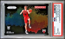 PSA 10 Matas Buzelis RC 2024 Prizm Monopoly BLACK MONEY BLAST #12 Bulls POP 2