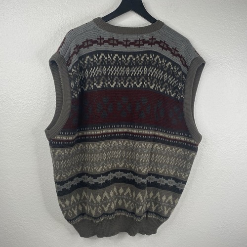 Sir William Sweater Vest Men's Multicolor Sz 2X Fair Isle Oversized Grandpa Core - Imagen 3 de 7
