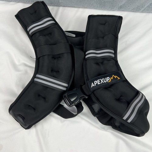 APEXUP Weighted Vest 10 lbs Weight With Reflective Stripe Weighted Vest Black - Picture 5 of 7