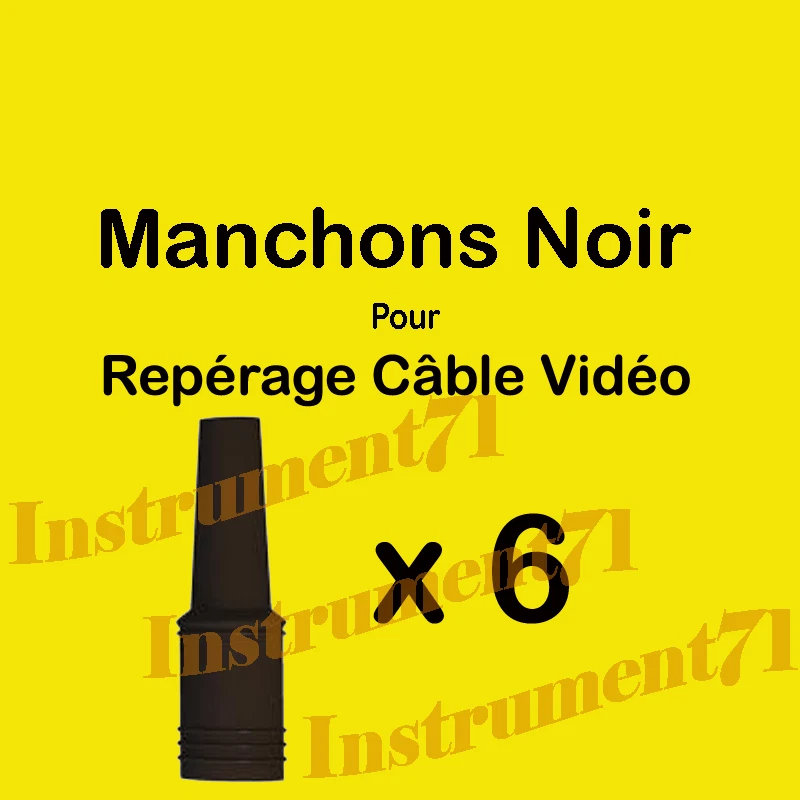 6 manchons repérage Noir pour câble vidéo - Photo 1/1