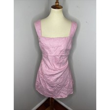 New Reformation Kerrigan Linen Dress in Babygirl Pink Size 10