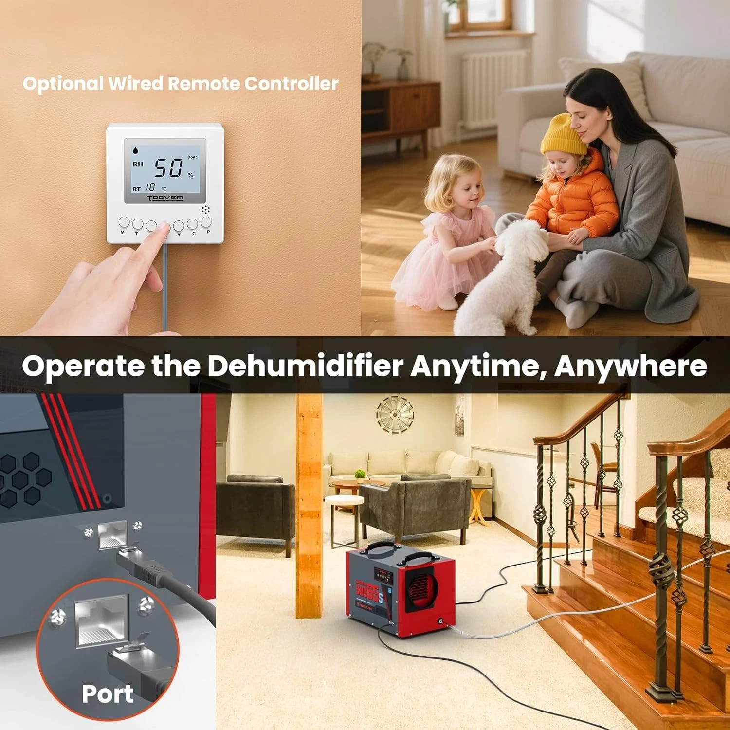 Abestorm 120 PPD Crawl Space Dehumidifier Commercial Basement Garage 1,300 sq