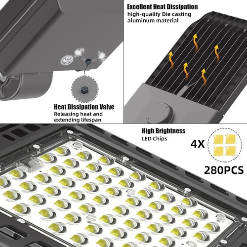 300W 39000lm LED Shoebox Light for Parking lot & Yard Area Outdoor Lighting 4PCS - Bild 4 von 21