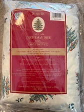 Spode Christmas Tree 4 Piece Sheet Set King Flat Fitted 2 Pillow Cases NIP