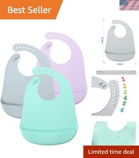 Affordable 3-Pack of Waterproof Toddler Bibs - Lightweight and Stain-Resistant