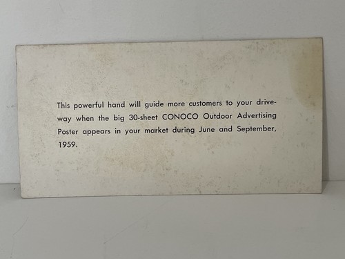CONOCO Hottest Brand Going Postcard Dealer Auto Parts Store Promo Card 1959 - Picture 2 of 4