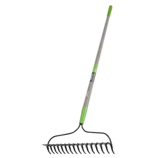 57.5 In. Fiberglass Handle 16-Tine Double Play Bow Rake