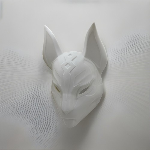 Kitsune Japan Fuchs Maske Kostüm Gamer Fan Art 3D Druck Cosplay Kleine Größe - Bild 2 von 7