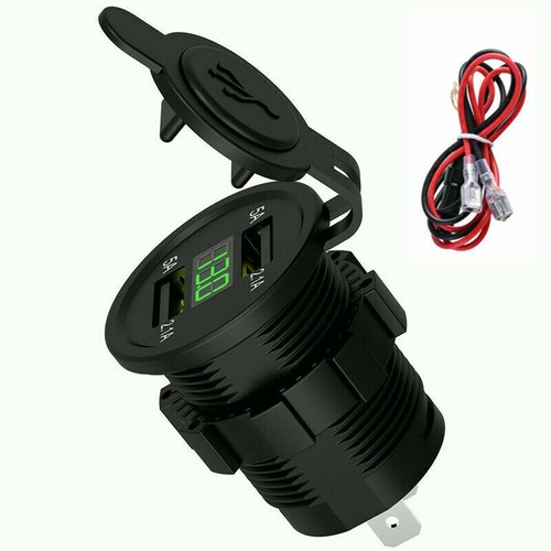 Outlet Car Power Socket Cigarette Dual USB Port Adapter Lighter Charger 12V/24V - Photo 15 sur 15
