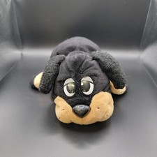 Pound Puppy Black Tan Laying Dog Plush Stuffed Animal Toy 10" Long 2007