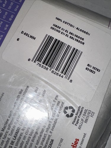 Paquete de 3 calzoncillos de algodón blancos sin etiquetas talla 6 tela absorbente Hanes nuevos en paquete - Imagen 22 de 22