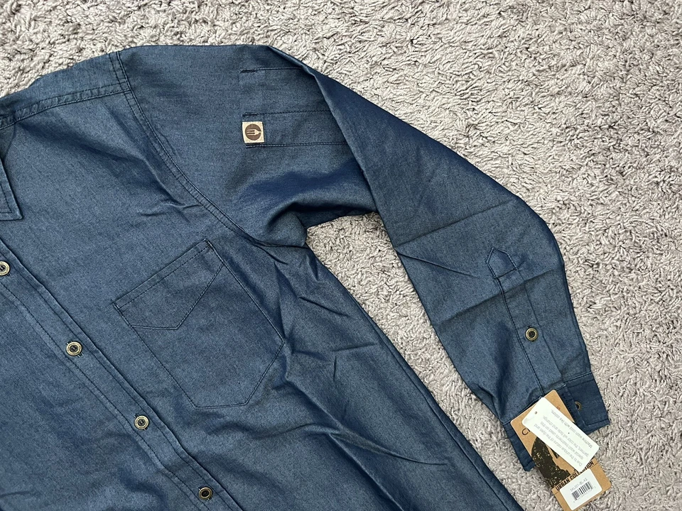 New Chef Works Urban Collection Long Sleeve Shirt Men's Size XS Denim Detroit - Image 2 of 4