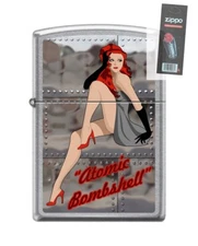 Zippo 82108 pinup nose art ww2 atomic bombshell Lighter + FLINT PACK