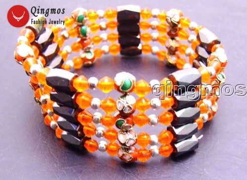 6mm Round Red Cloisonne Hematite Magnetic Beads Necklace Bracelet for Women 279 - Picture 4 of 14