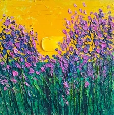 Blue Flower Painting Original Art Floral wall Art Flowers Wall Art Small