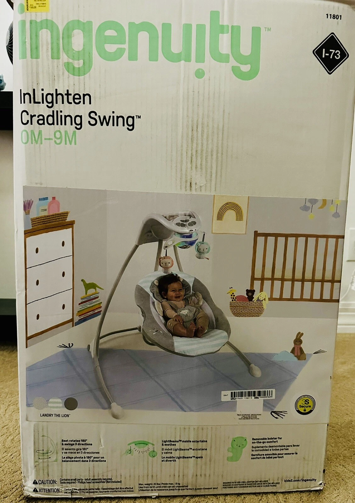 Ingenuity InLighten Soothing Swing - Van the Elephant