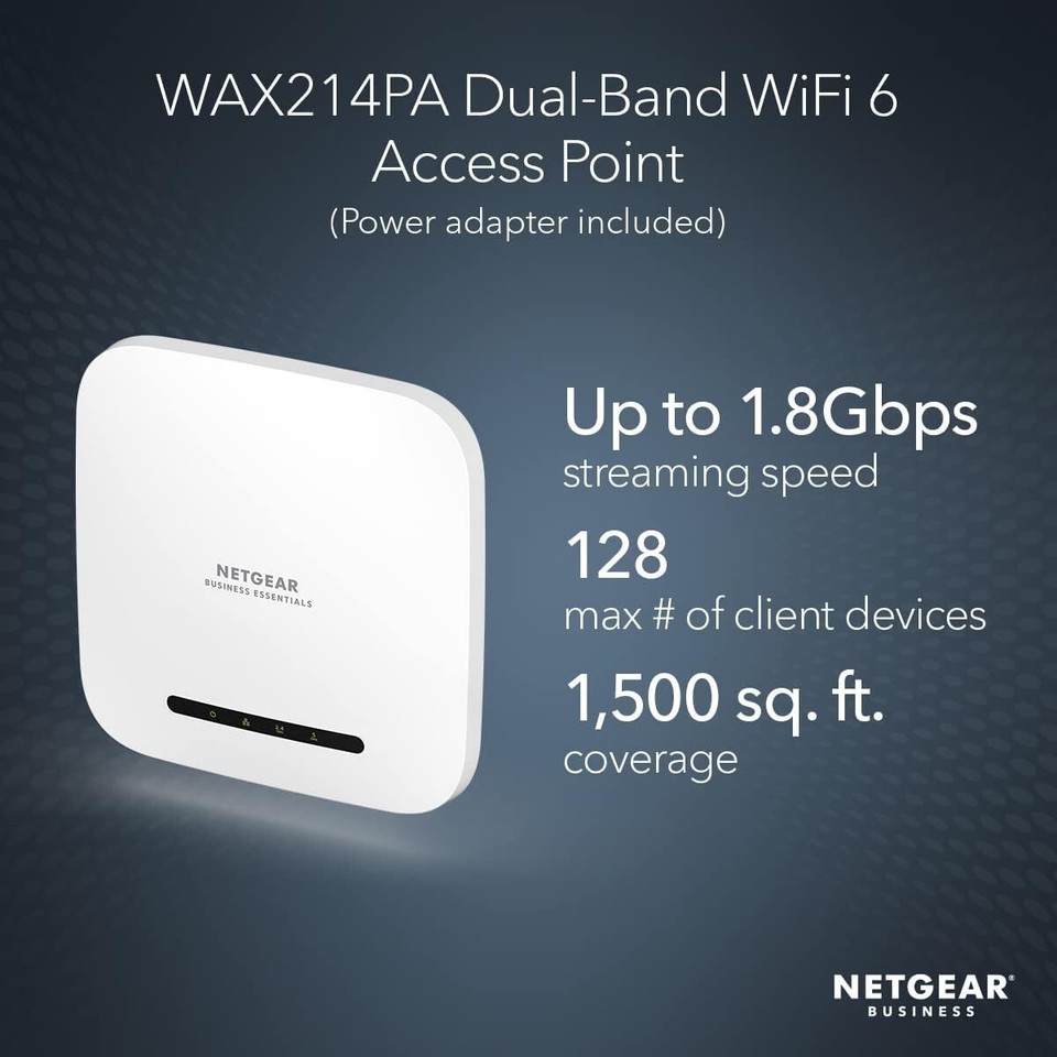 Netgear Business Essentials WiFi 6AX Dual Band Access Point Model