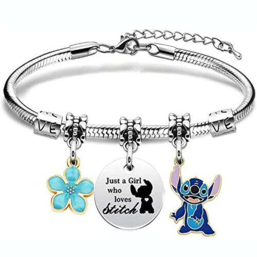 Girls Stitch Charm Bracelet Womens Lilo and Stitch Cute Jewellery Girls Gift - Picture 17 of 25