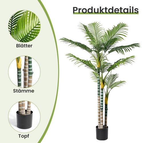 Künstliche Pflanzen groß 120cm/180cm Palmen Kunstpflanze McPalms Kunststofftopf - Bild 38 von 42