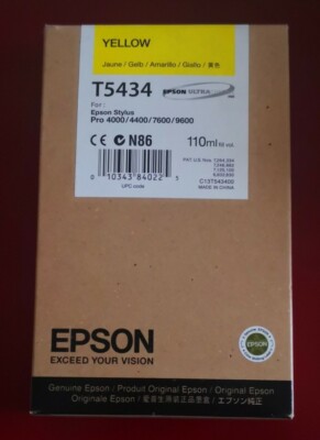 02-2013 NIB Genuine Epson T5434 Yellow 110ml K3 Ink Stylus Pro 4000 ...