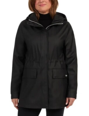 Hunter Ladies Water Resistant Rain Jacket, Black, Size M