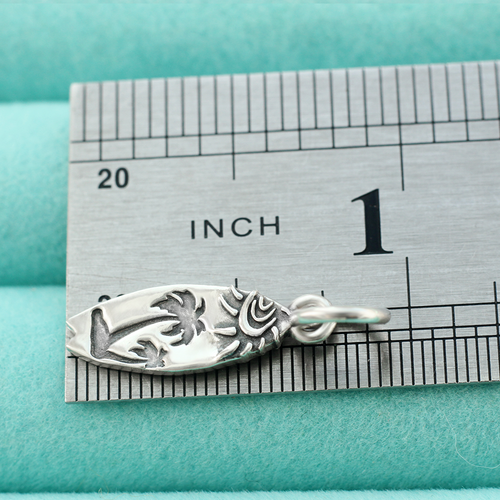 925 Sterling Silber Surfen Surfbrett Anhänger Charm Sonne Palme Wassersport - Bild 8 von 8