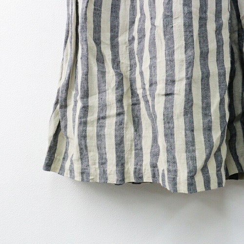 ICHI Antiquite’s Falda Fácil de Lino a Rayas Para Mujer Cómoda Beige Gris Envío gratuito - Imagen 4 de 6
