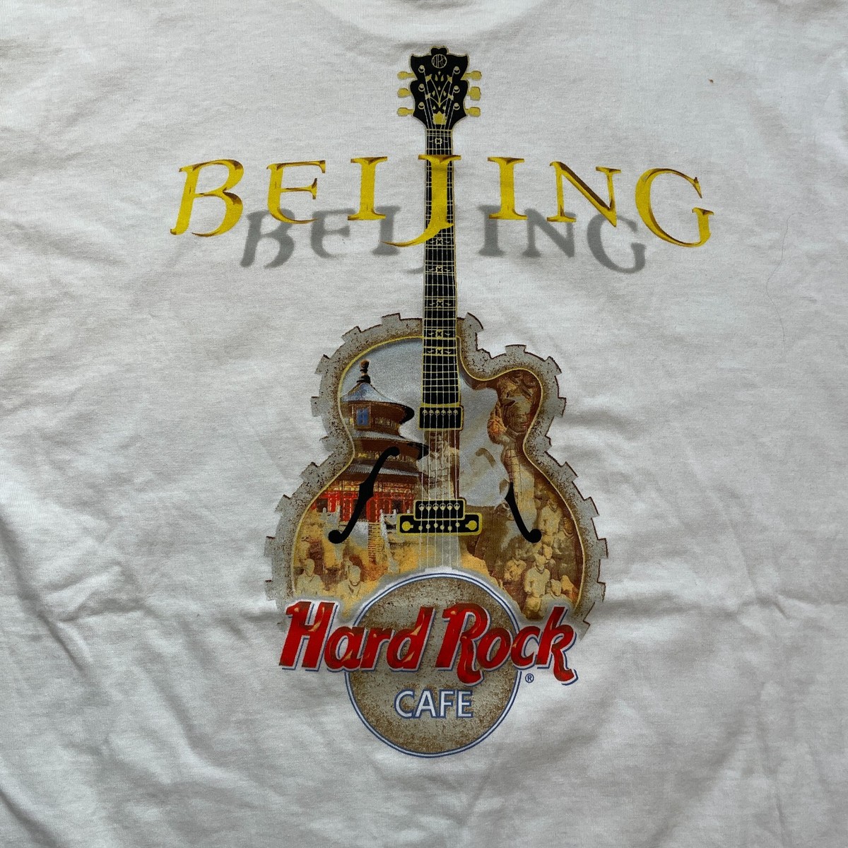 Vintage Hard Rock Cafe T-shirt Size L White Beijing China