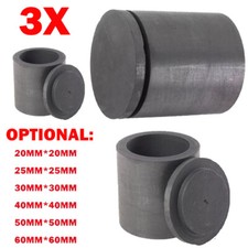 3pcs 20/25/30/40/50/60mm Graphite Ingot Crucible Moulds Melting Casting Refining