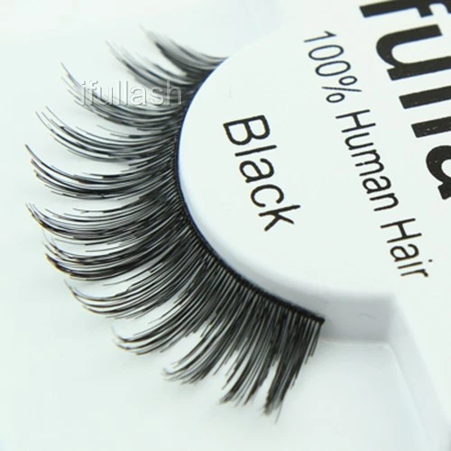 #62 6,12 pares de pestañas negras postizas ifullah 100 % cabello humano Foto 2 de 2