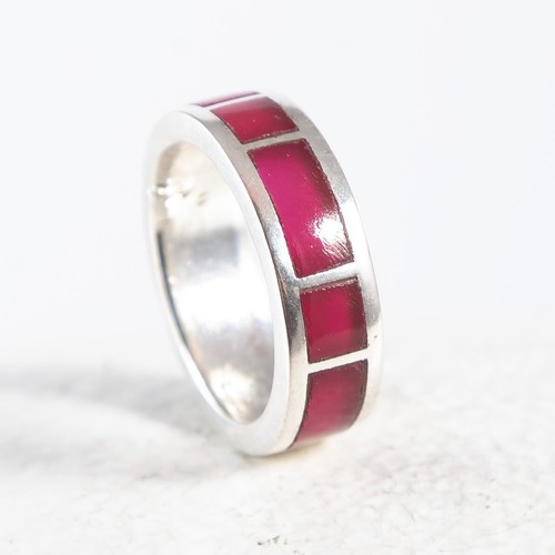 Beautiful silver ring, 925, sterling silver, ruby, synthetic, size 53 - Picture 1 of 4