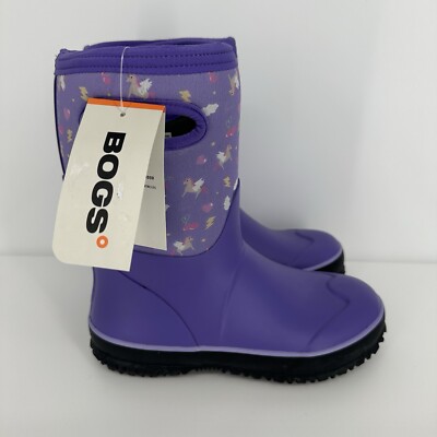 Bogs Grasp Purple Pegasus Kids Sz 4 Shoes Rain Snow Winter Boots -30 Degrees NWT