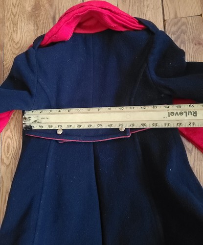 Vtg F W Fischer Wool Dress Coat Girls Sz 5 Navy Blue Ellerie Fashion W/Derby Hat - Picture 7 of 9