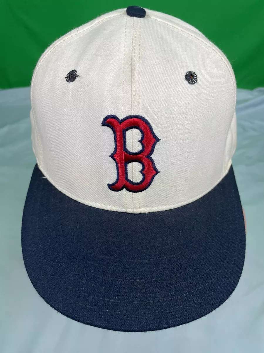 RARE Vintage New Era Pro Model Boston Red Sox Hat White Wool Cap MLB 7 1/4