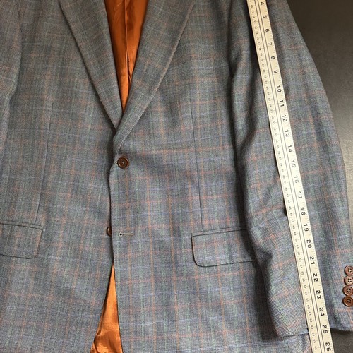 Peter Millar Men's 44R Sport Coat Blazer Jacket Blue Check Wool 2-Button Vintage - Picture 6 of 11