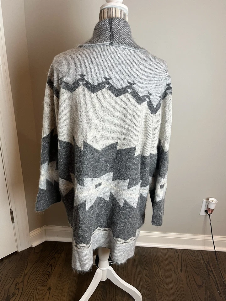 Joseph A. Long Sweater Cardigan button/open Front Pockets Gray Plus Sz 3X - Image 2 of 4