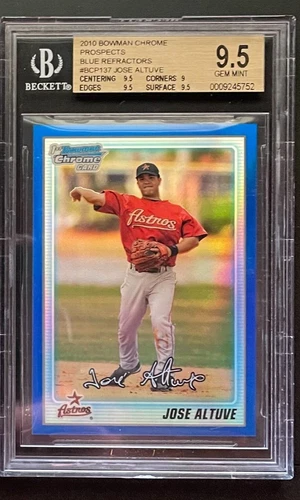 2010 Bowman Chrome Jose Altuve Blue Refractor /150 BGS 9.5 Gem Mint Rookie RC