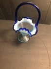 Cobalt Blue Fenton 90th Aniversary Glass Basket