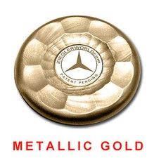 4 LARGE REPLACEMENT AMERICAN SHUFFLEBOARD PUCK CAP TOPS - METALLIC GOLD
