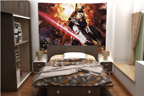 Gundam Anime Tapestry Art Wall Hanging Sofa Table Bed Cover Posterr - Picture 5 of 12