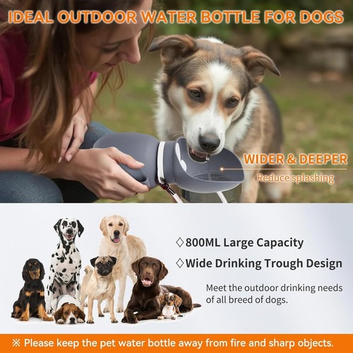 Portable Water Bottle for Dogs Silicone Dog Water Bottle with Lanyard Leakproof - Picture 3 of 8