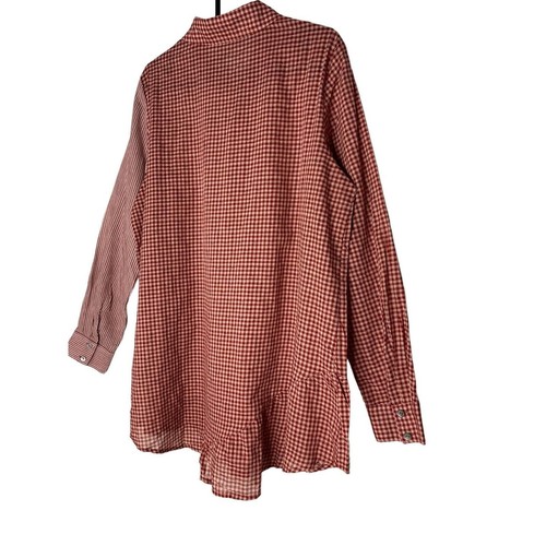 (NEW) LOGO Lori Goldstein Small Button Shirt Lightweight Oversized Ruffle Hem - Picture 7 of 7