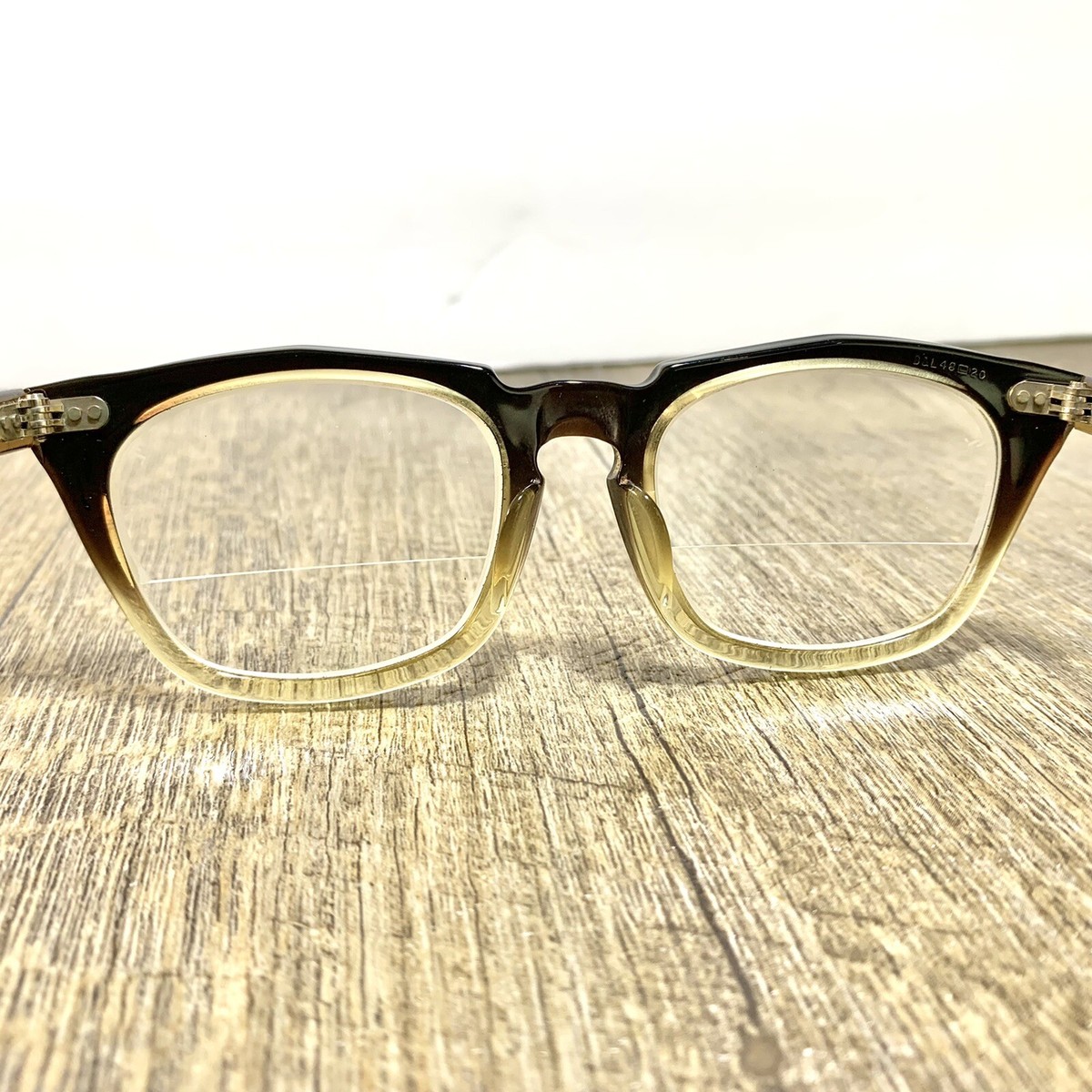 Vtg 1960s Womens 48-20 Bausch & Lomb B&L Horn Rim Cat Eye