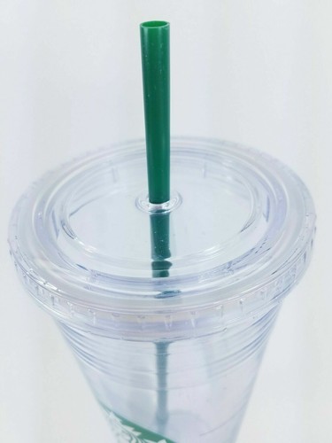 Starbucks Coffee Tumbler 2012 Siren Logo Clear Acrylic Insulated LID & STRAW - Bild 4 von 5